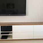 TV unit with wood holder