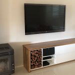 TV unit with wood holder