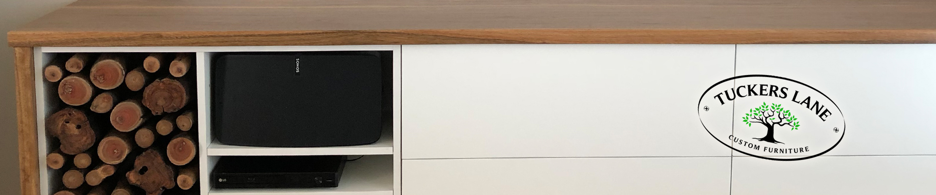 TV unit with wood feature